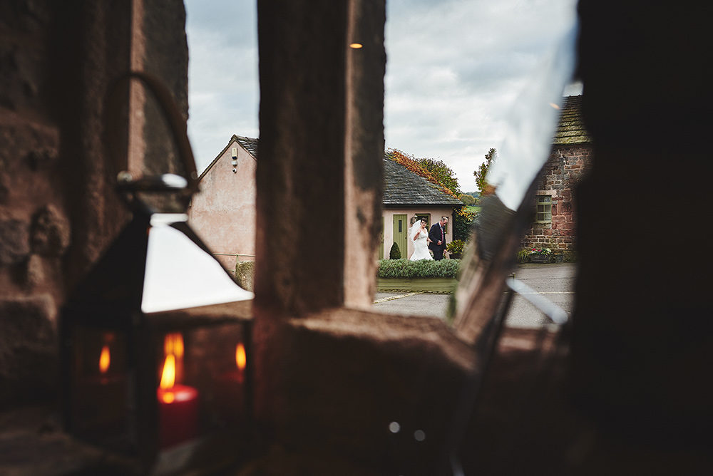 The bride leaving The Old Diary at The Ashes wedding venue