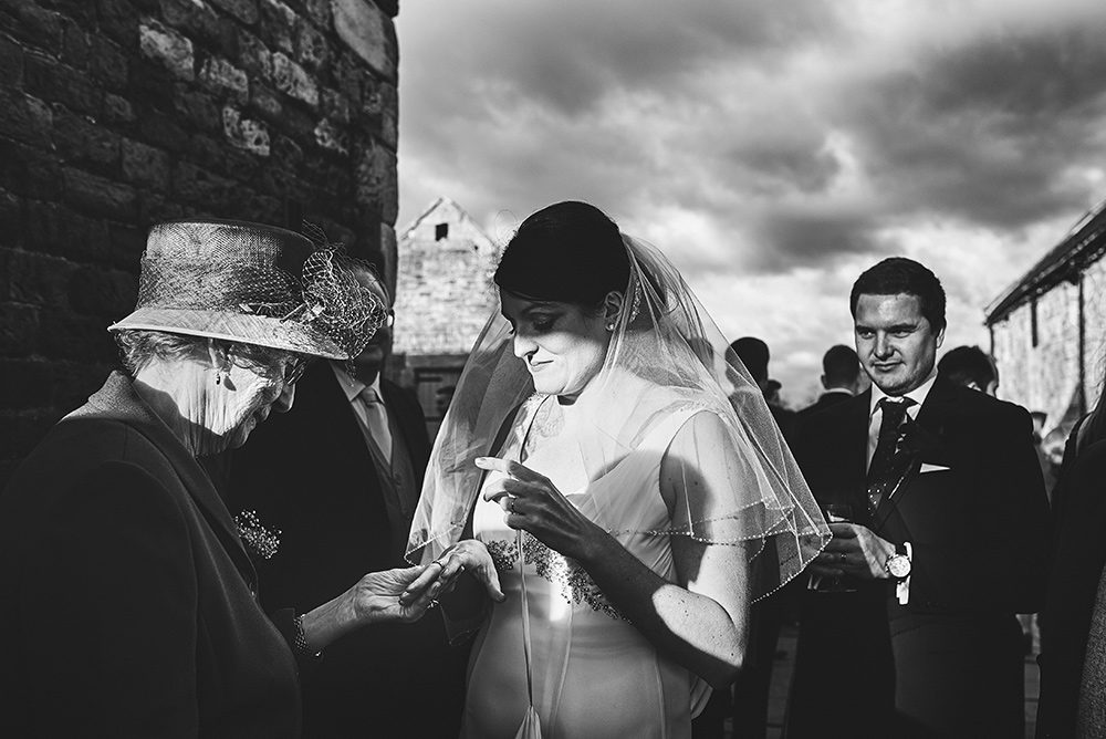 Great gran looking at brides rings