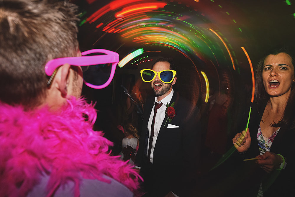 The dance floor at The Ashes - large sunglasses