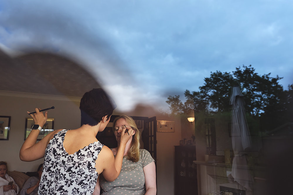 Bridal preparations photography - make-up by Emma Shackleton