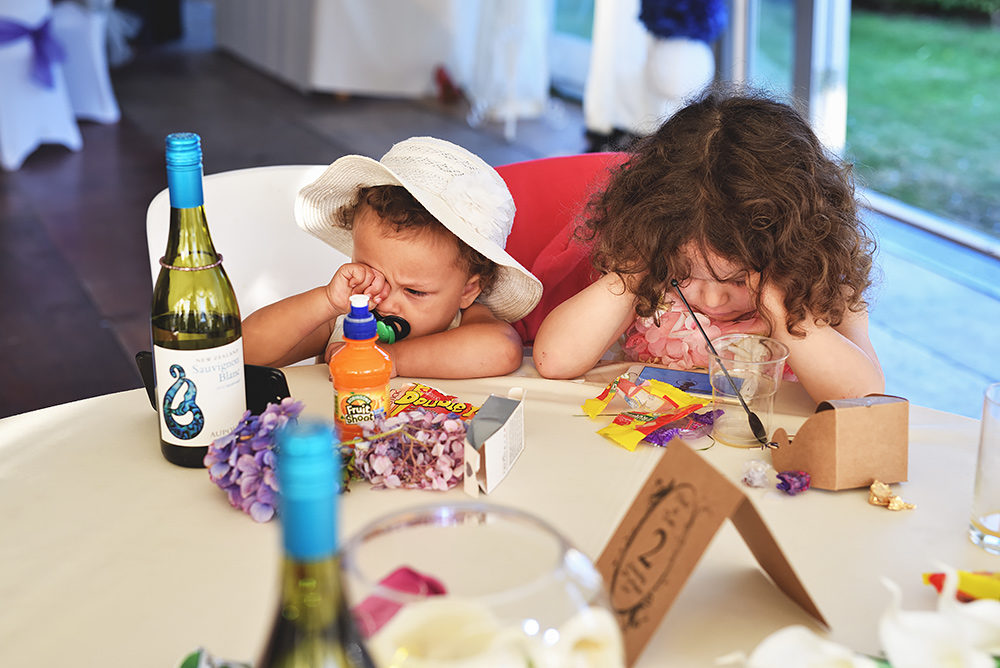 Kids getting tired at weddings