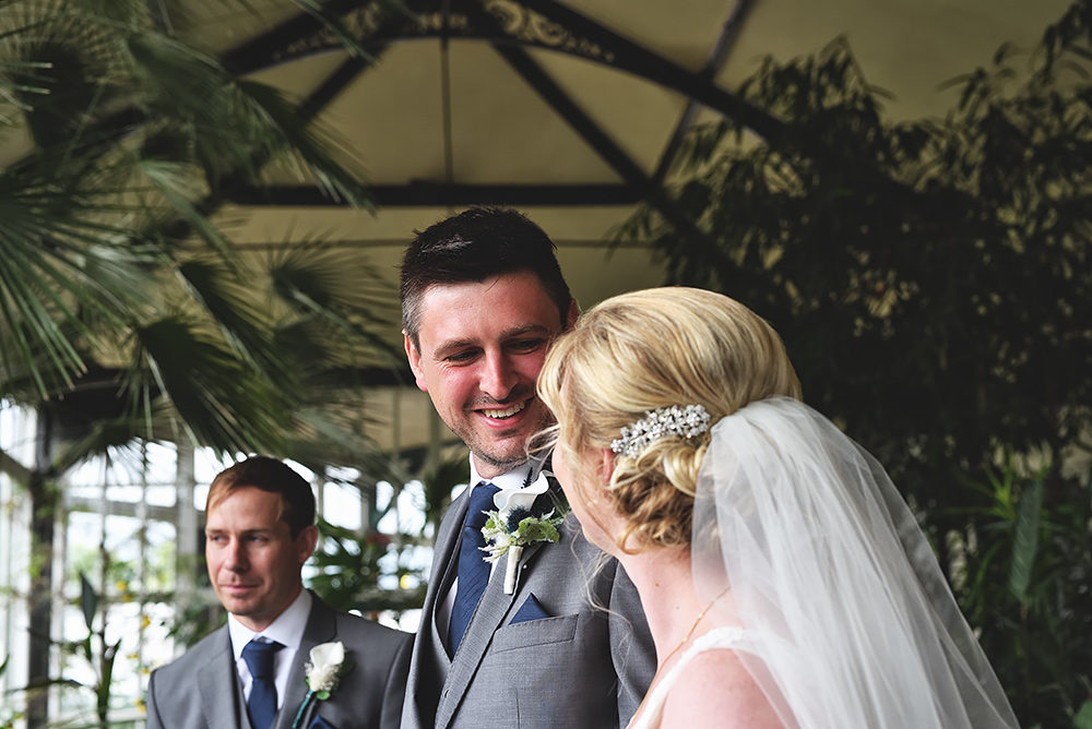 Groom and bride first look
