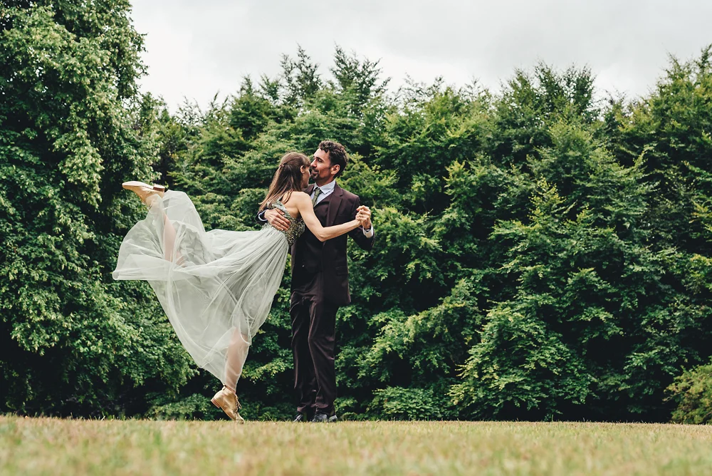 Leek Wedding Photographer - First Dance Outside