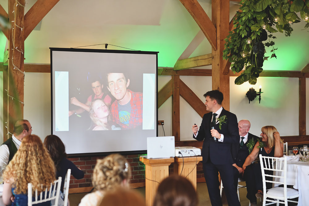 The speech - Sandhole Oak Barn Wedding