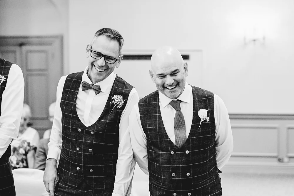 Shrigley Hall Macclesfield Wedding Photographer - Groom Laughs