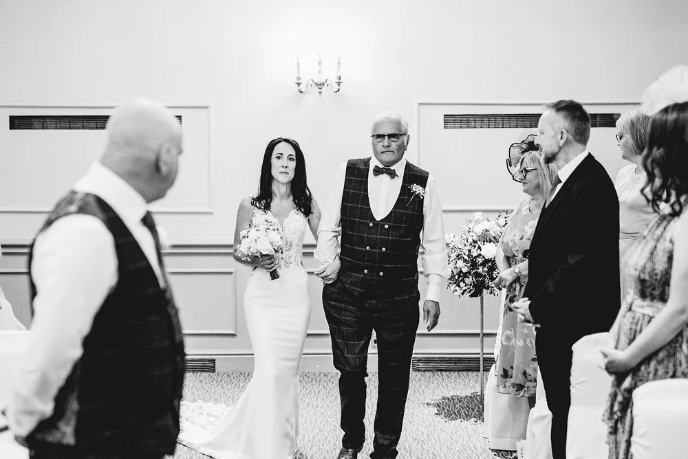 Shrigley Hall Macclesfield Wedding Photographer - Bride Walking In
