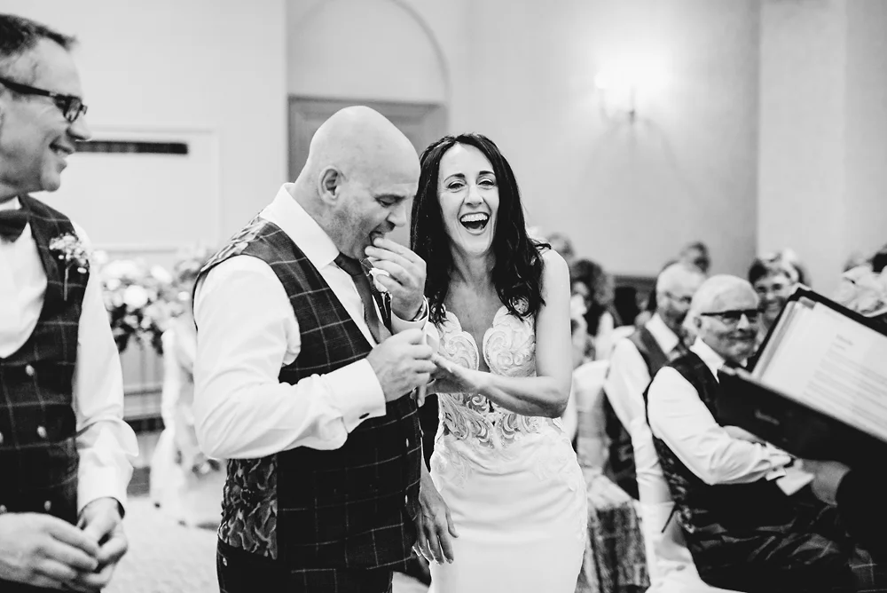 Shrigley Hall Macclesfield Wedding Photographer - Ceremony Funny