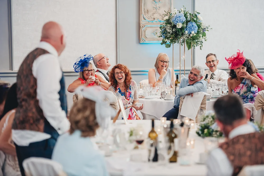 Shrigley Hall Macclesfield Wedding Photographer - Speeches laughter
