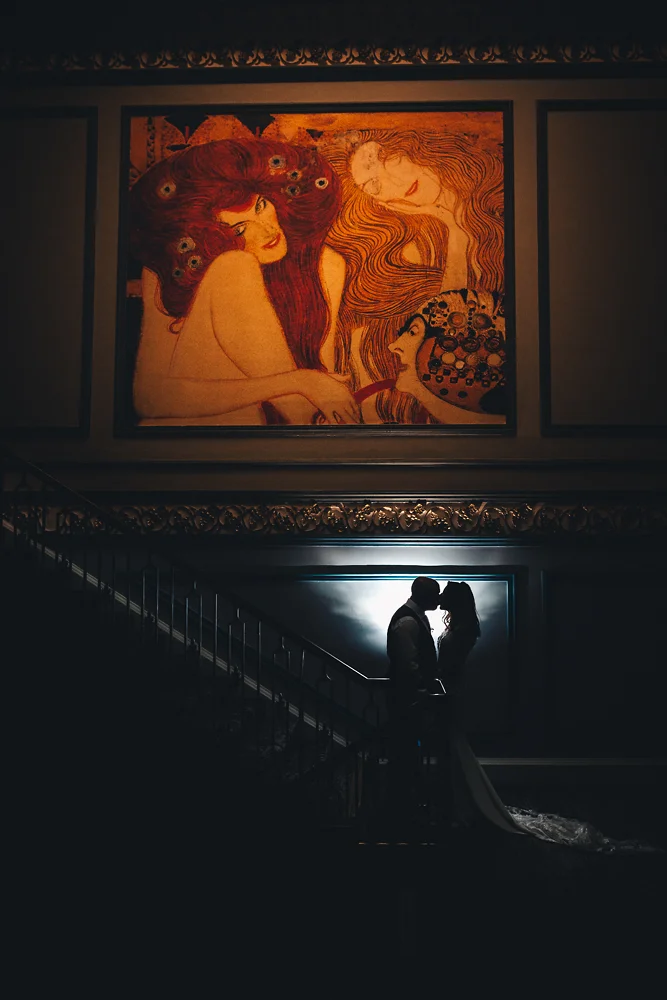 Shrigley Hall Macclesfield Wedding Photographer - Couple arty porttrait