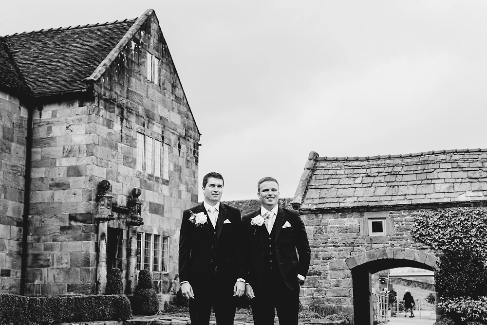 Best man and groom at The Ashes Barns in Staffordshire