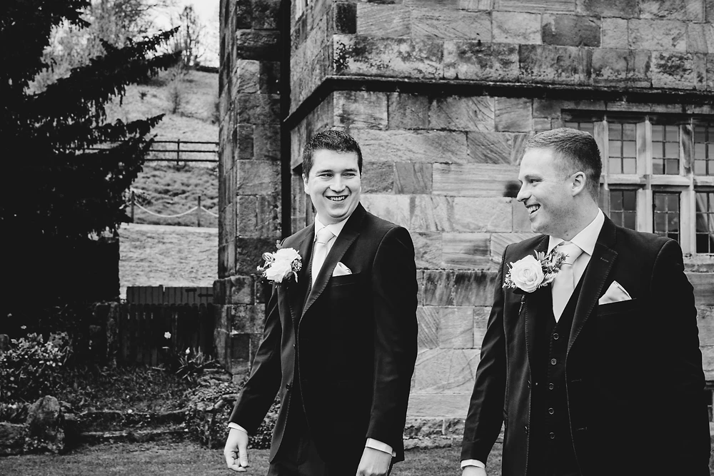 Best man and groom at The Ashes Barns in Staffordshire