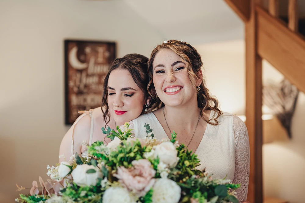 Love for the bride at The AshesBarns in Staffordshire