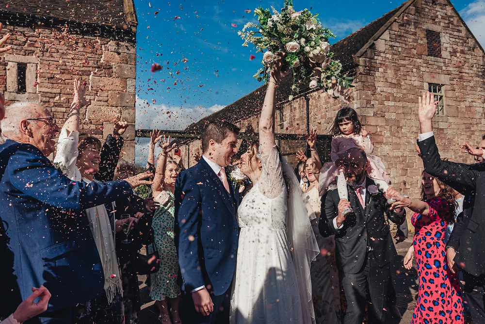 Confetti shot at The Ashes Barns Staffordshire