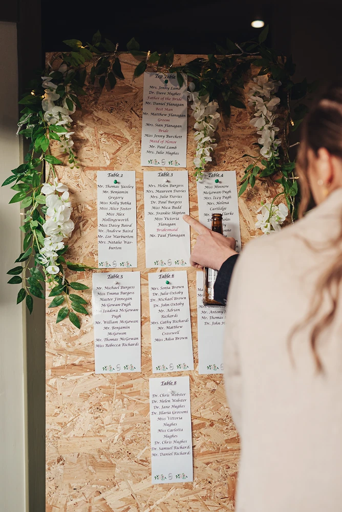 Table plan at The Ashes Barns Staffordshire