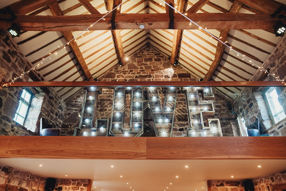 Love letters on display at The Ashes Barns in Staffordshire