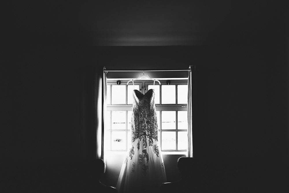 Brides dress at The Ashes